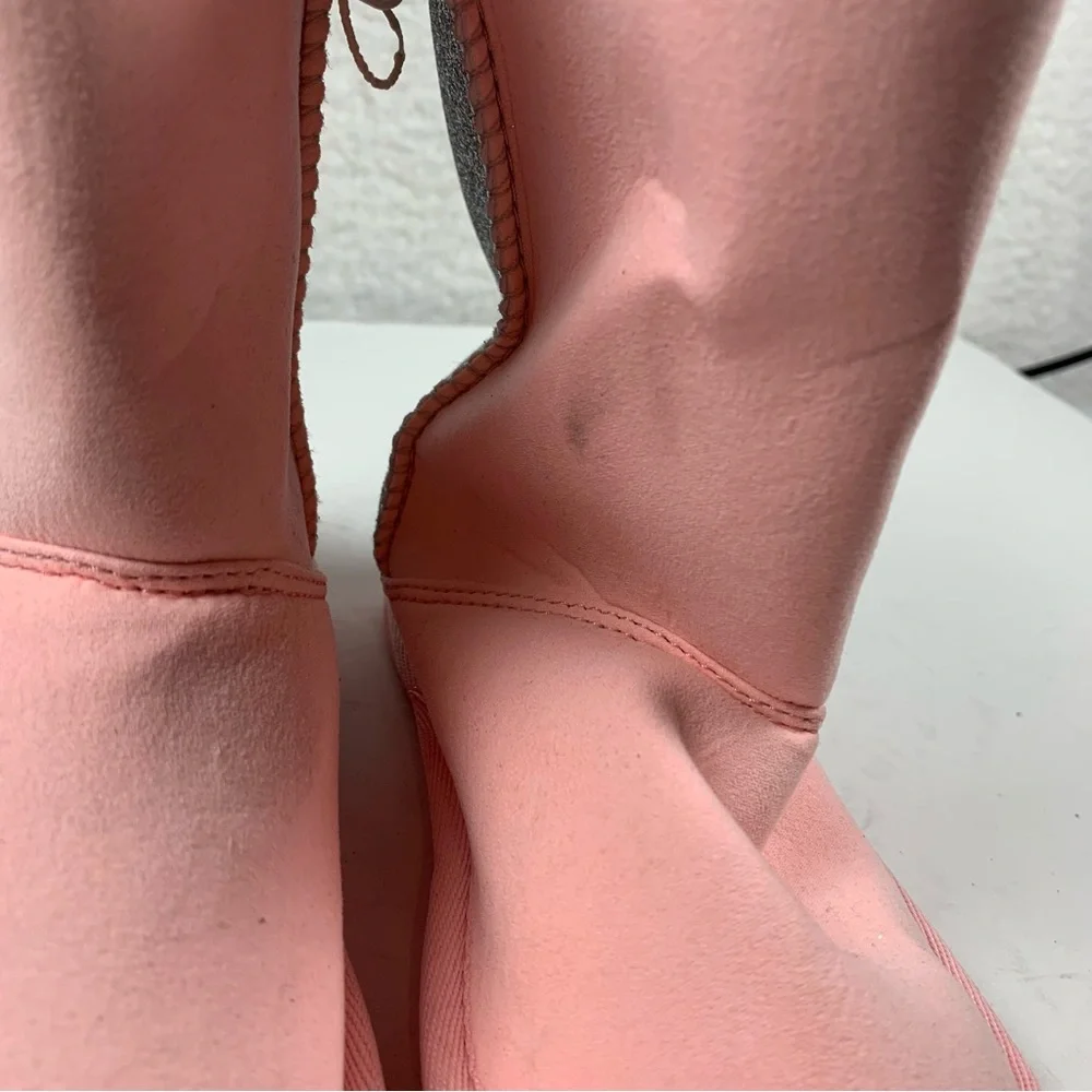 Harper Canyon Girls Pink Silver Pull On Faux Fur Lined Boots 13 M New Scuff 7143